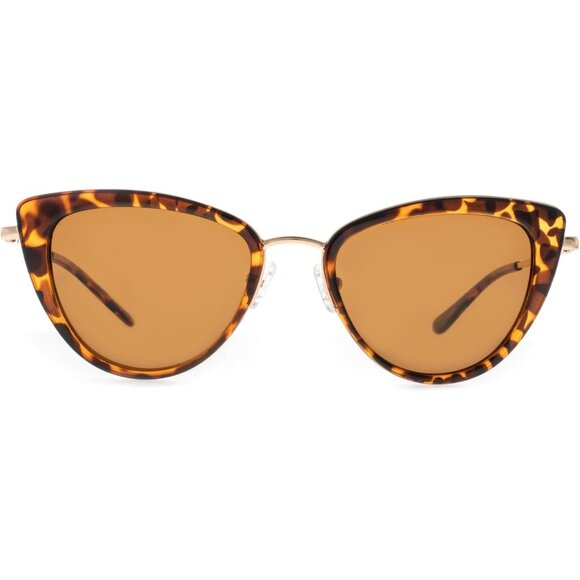 ✨Women\'s Brown Retro Big Frame Cat Eye Polarized with Spring Hinge Sunglasses main image 4